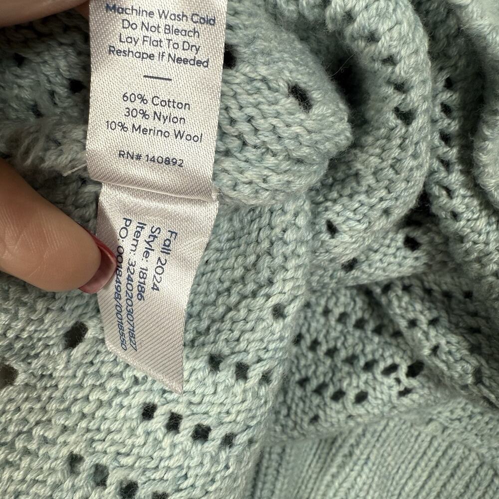 Marine Layer Mint Open-Knit Crewneck Sweater - Picture 7 of 9